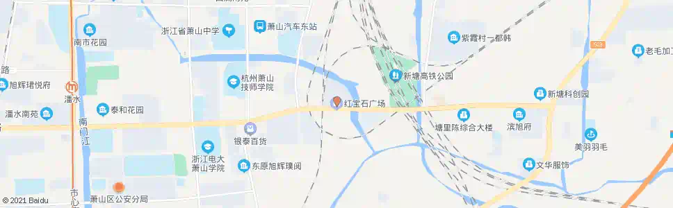 杭州红宝石广场_公交站地图_杭州公交_妙搜公交查询2025