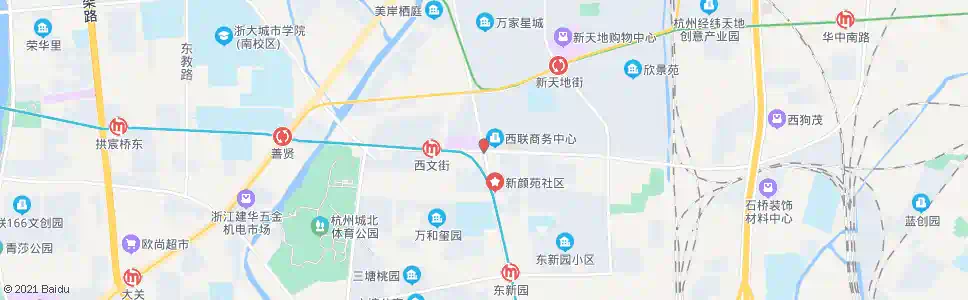 杭州东新路西文街口_公交站地图_杭州公交_妙搜公交查询2025