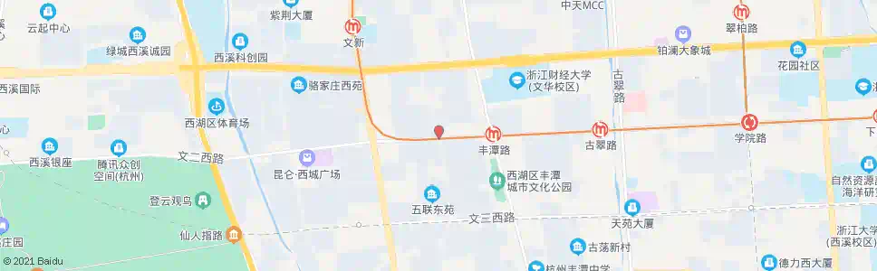 杭州竞舟路文二西路口_公交站地图_杭州公交_妙搜公交查询2025