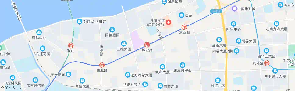 杭州江南大道诚业路口_公交站地图_杭州公交_妙搜公交查询2025