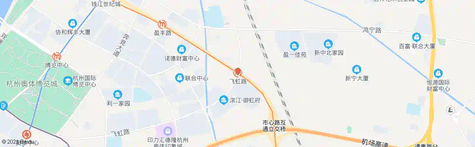 杭州地铁飞虹路站_公交站地图_杭州公交_妙搜公交查询2025