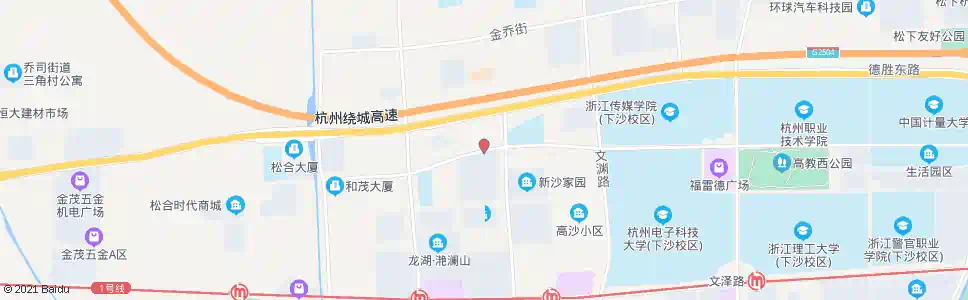 杭州学源街上沙路口_公交站地图_杭州公交_妙搜公交查询2025