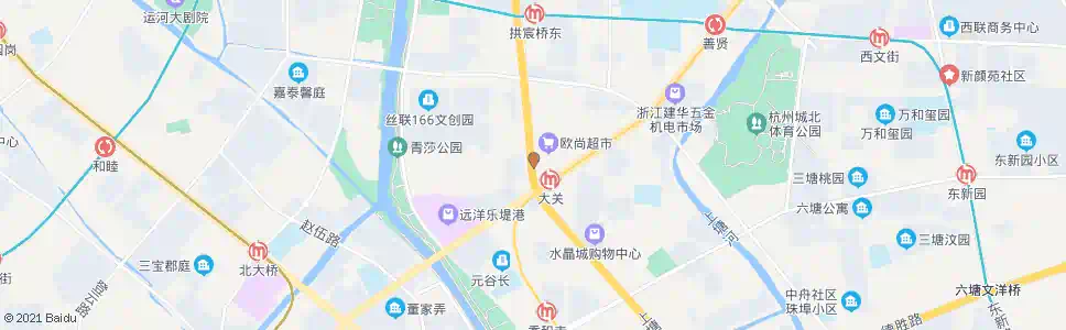 杭州大关北_公交站地图_杭州公交_妙搜公交查询2025