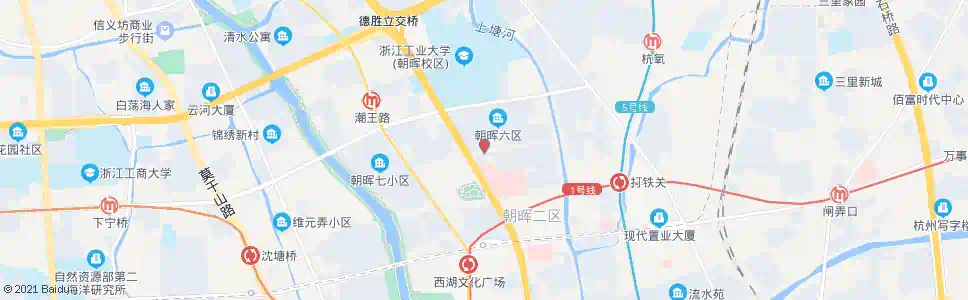 杭州朝晖四区_公交站地图_杭州公交_妙搜公交查询2025