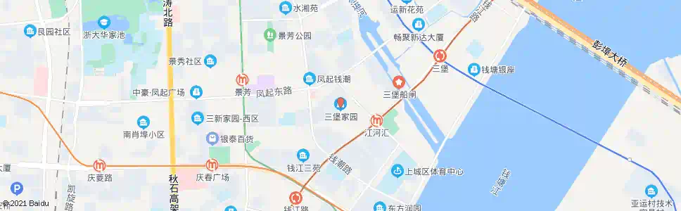 杭州三堡家园_公交站地图_杭州公交_妙搜公交查询2025