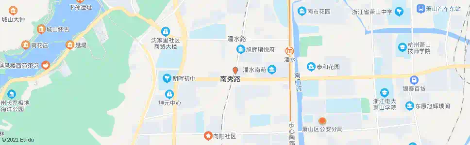 杭州萧然西路南秀路口_公交站地图_杭州公交_妙搜公交查询2025