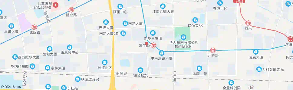 杭州长河路滨康路口_公交站地图_杭州公交_妙搜公交查询2025