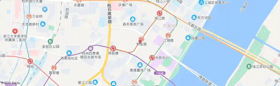 杭州市民中心西大门_公交站地图_杭州公交_妙搜公交查询2025