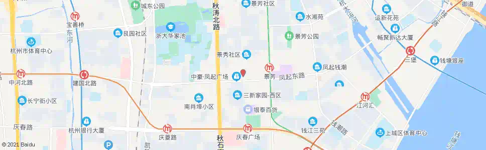 杭州景芳一区南_公交站地图_杭州公交_妙搜公交查询2025