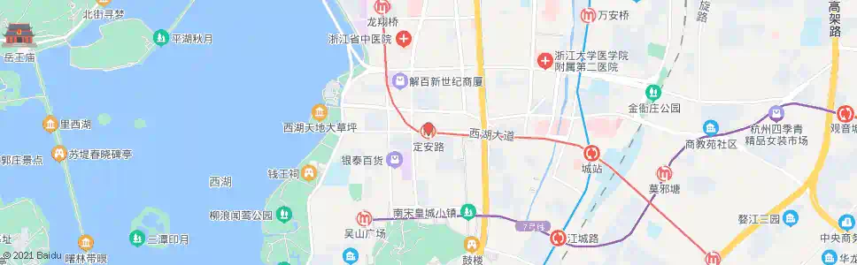 杭州定安路站_公交站地图_杭州公交_妙搜公交查询2025
