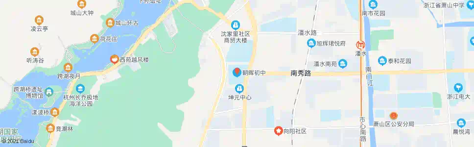 杭州朝晖初中_公交站地图_杭州公交_妙搜公交查询2025
