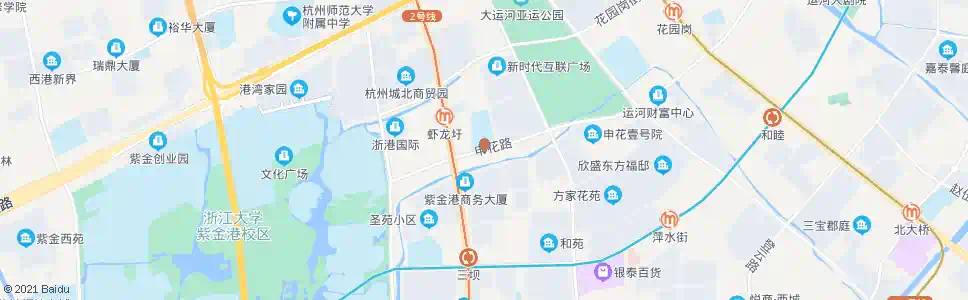 杭州申花路古墩路口_公交站地图_杭州公交_妙搜公交查询2025