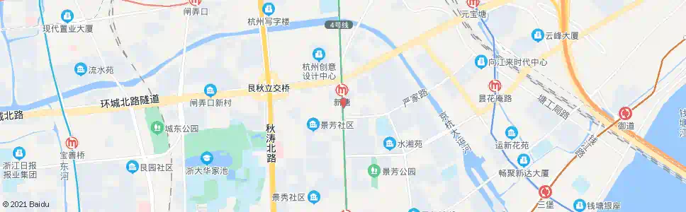 杭州艮新天桥南(地铁新塘站)_公交站地图_杭州公交_妙搜公交查询2025