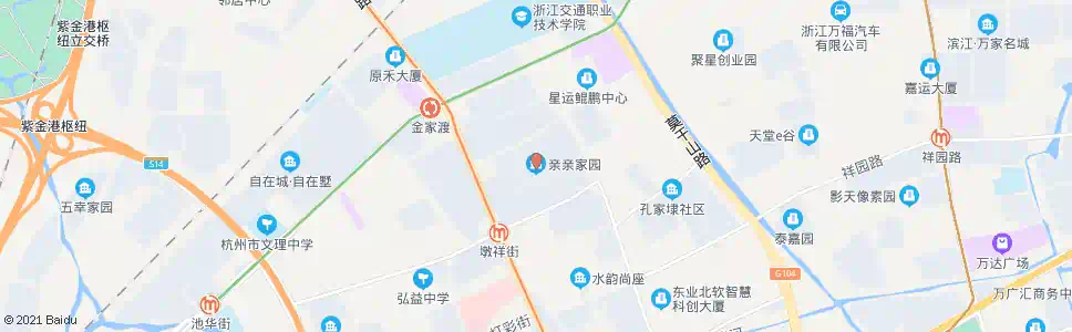 杭州亲亲家园_公交站地图_杭州公交_妙搜公交查询2025