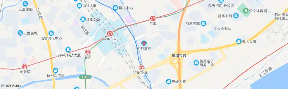 杭州明月嘉苑三区_公交站地图_杭州公交_妙搜公交查询2025