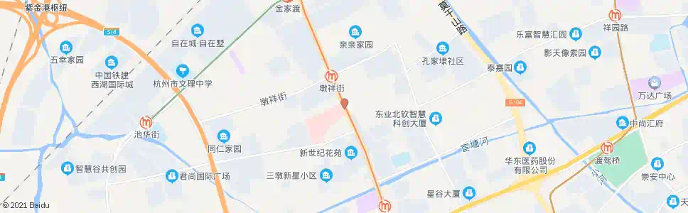 杭州水起苑_公交站地图_杭州公交_妙搜公交查询2025