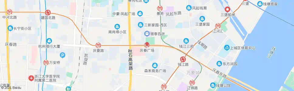 杭州庆春广场北_公交站地图_杭州公交_妙搜公交查询2025