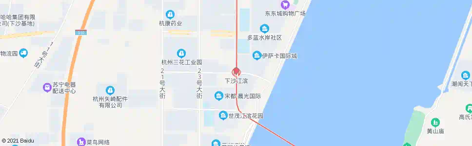 杭州下沙江滨站_公交站地图_杭州公交_妙搜公交查询2025