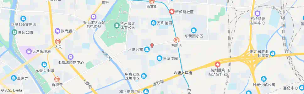 杭州六塘公寓_公交站地图_杭州公交_妙搜公交查询2025