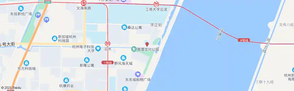 杭州六号大街之江东路口_公交站地图_杭州公交_妙搜公交查询2025