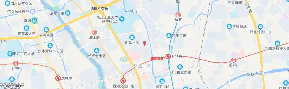 杭州朝晖六区东_公交站地图_杭州公交_妙搜公交查询2025