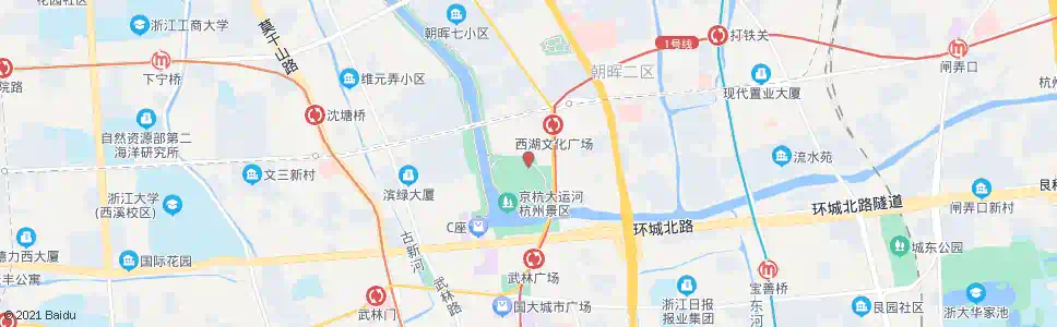 杭州西湖文化广场_公交站地图_杭州公交_妙搜公交查询2025