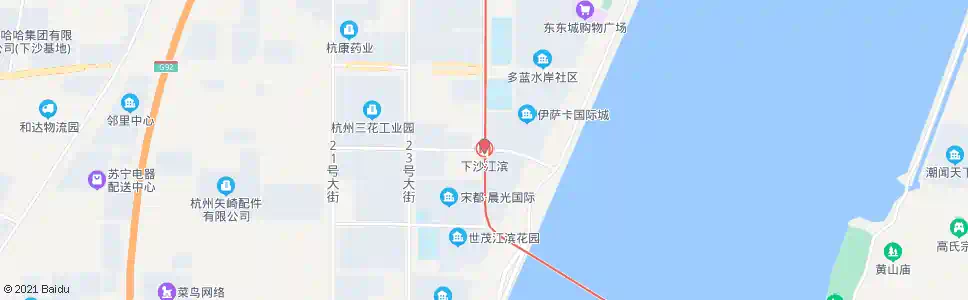 杭州下沙江滨公交站_公交站地图_杭州公交_妙搜公交查询2025