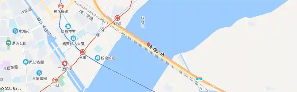 杭州彭埠大桥北_公交站地图_杭州公交_妙搜公交查询2025