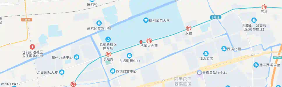杭州杭师大仓前校区_公交站地图_杭州公交_妙搜公交查询2025