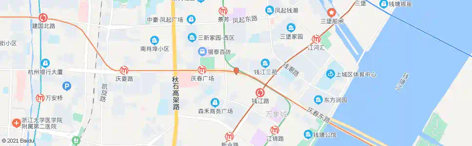 杭州庆春隧道西口_公交站地图_杭州公交_妙搜公交查询2025