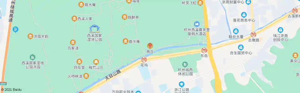 杭州西溪湿地高庄_公交站地图_杭州公交_妙搜公交查询2025