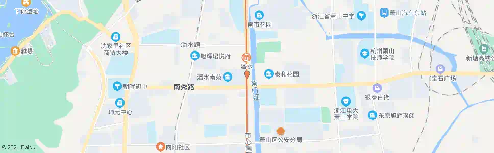 杭州潘水南苑_公交站地图_杭州公交_妙搜公交查询2025
