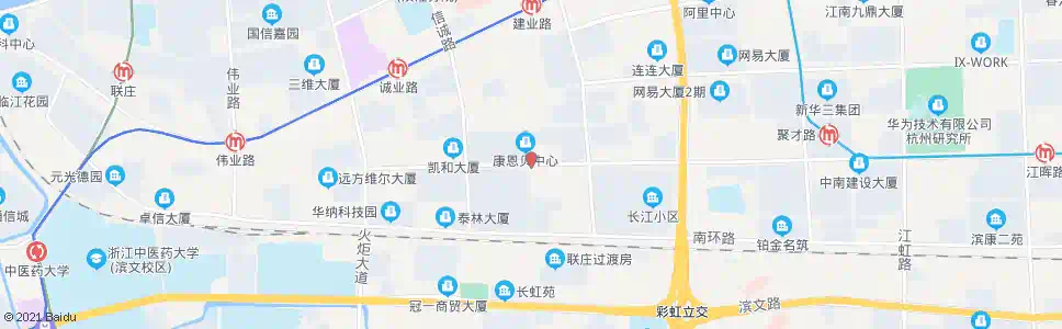 杭州滨康路南川路口_公交站地图_杭州公交_妙搜公交查询2025