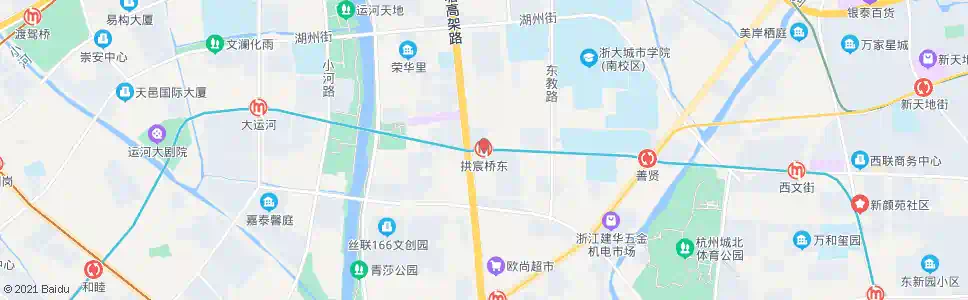 杭州拱宸桥东_公交站地图_杭州公交_妙搜公交查询2025