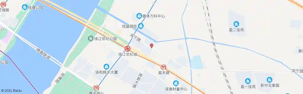 杭州鸿宁路奔竞大道口_公交站地图_杭州公交_妙搜公交查询2025