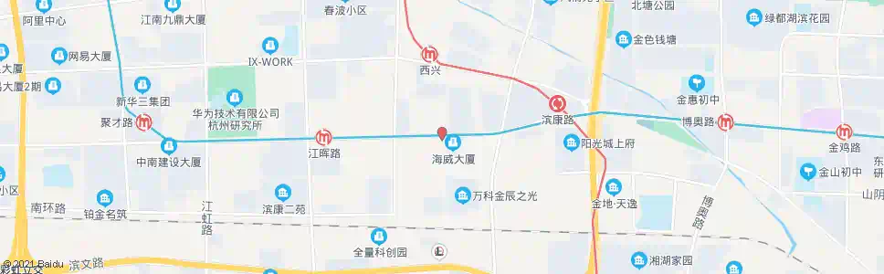 杭州滨康路西陵路口(曹家章)_公交站地图_杭州公交_妙搜公交查询2025