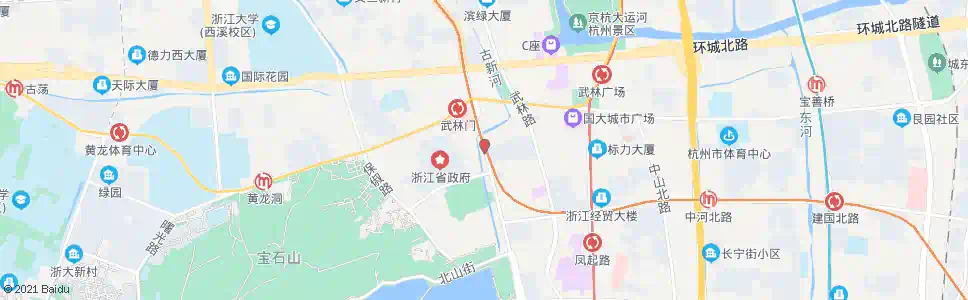 杭州省府大楼东_公交站地图_杭州公交_妙搜公交查询2025