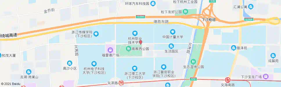 杭州高教西公园北_公交站地图_杭州公交_妙搜公交查询2025