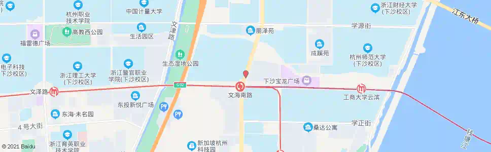 杭州文海南路二号大街口_公交站地图_杭州公交_妙搜公交查询2025