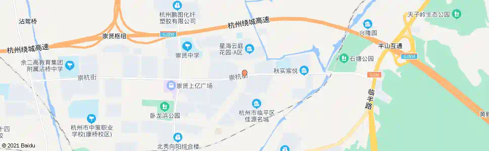 杭州星海路崇杭路口_公交站地图_杭州公交_妙搜公交查询2025