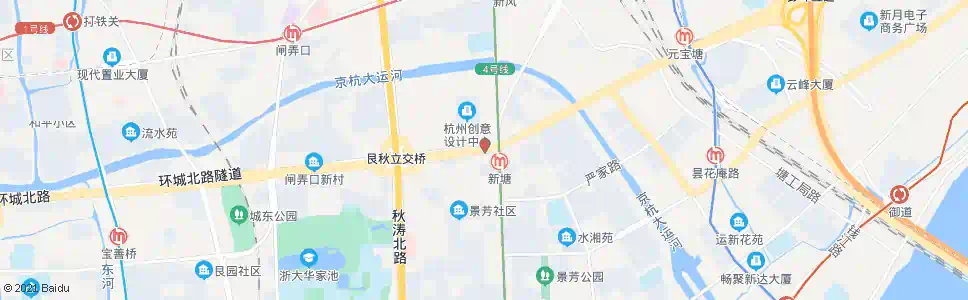 杭州艮新天桥西_公交站地图_杭州公交_妙搜公交查询2025