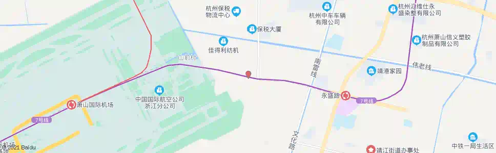 杭州永盛路保税大道口_公交站地图_杭州公交_妙搜公交查询2025