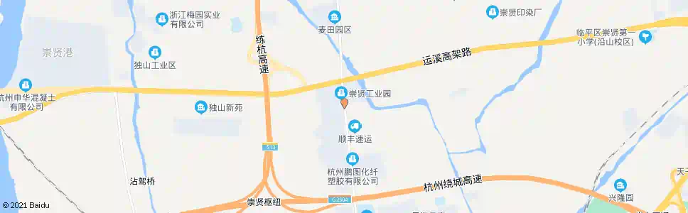 杭州崇贤村_公交站地图_杭州公交_妙搜公交查询2025