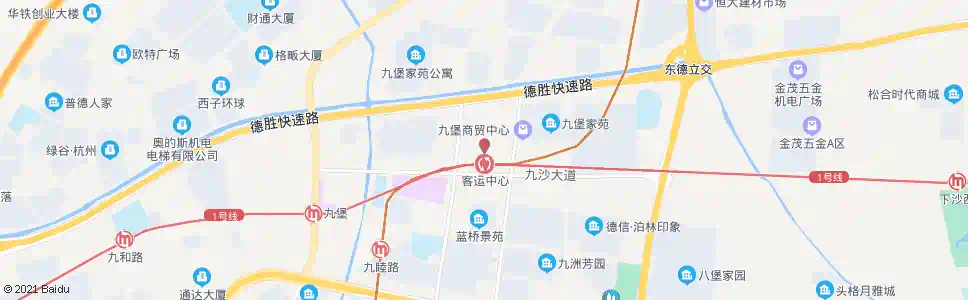 杭州地铁客运中心站(九沙大道)_公交站地图_杭州公交_妙搜公交查询2025