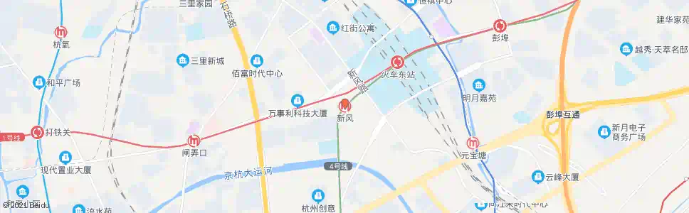 杭州地铁新风站(环站西路)_公交站地图_杭州公交_妙搜公交查询2025