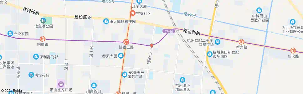 杭州建设三路宁东路口_公交站地图_杭州公交_妙搜公交查询2025