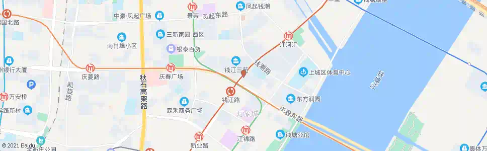杭州地铁钱江路站(庆春东路)_公交站地图_杭州公交_妙搜公交查询2025