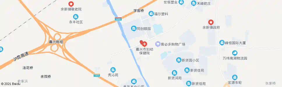 嘉兴余新中心医院_公交站地图_嘉兴公交_妙搜公交查询2025