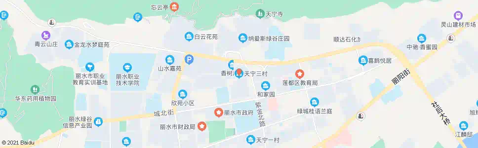 丽水天宁三村_公交站地图_丽水公交_妙搜公交查询2025