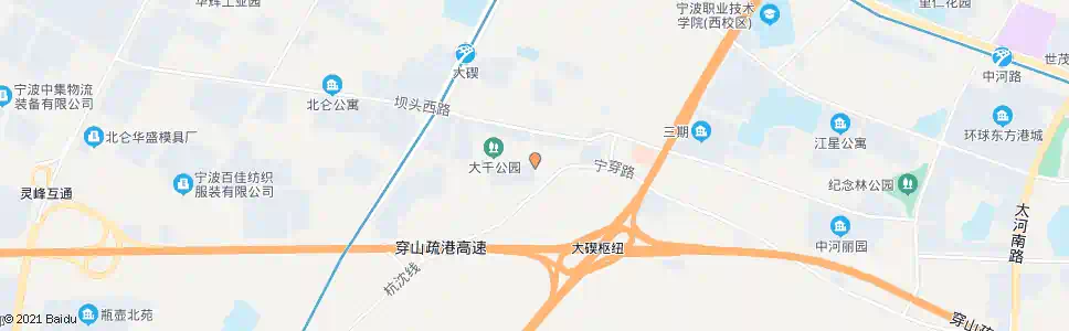 宁波宁穿路人民路口_公交站地图_宁波公交_妙搜公交查询2025